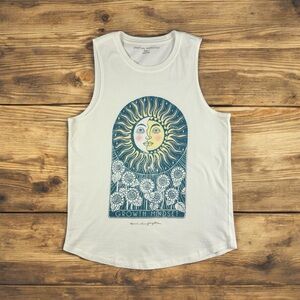 Spiritual Gangster Tank Top with Sun & Moon in White Size Small (NWOT)